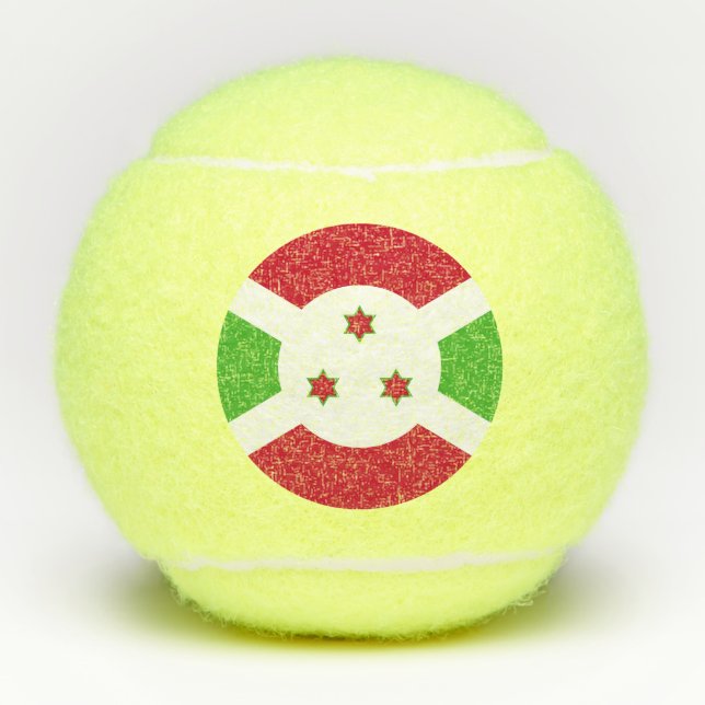 Balles De Tennis Boule de tennis Penn avec drapeau du Burundi (Devant)