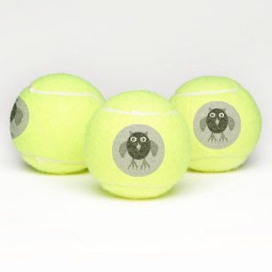 Balles De Tennis Boules de tennis de la Chouette d'Halloween déplai