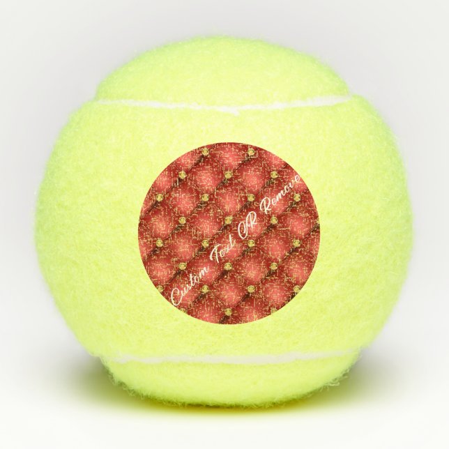Balles De Tennis Boules de tennis en texte personnalisé en or rouge (Devant)