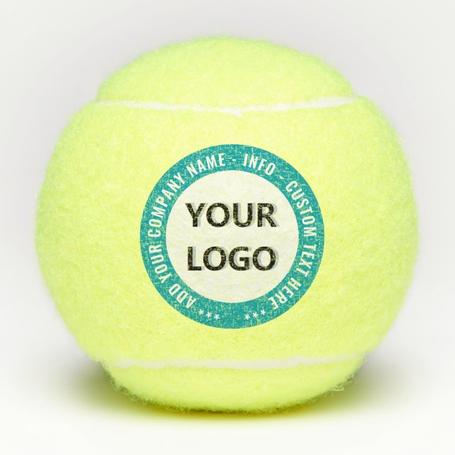 Balles De Tennis Branded Company Logo and Text Tennis Balls Example (Devant)
