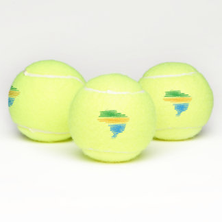 Balles De Tennis Brésil carte frontière avec drapeau brésilien coul
