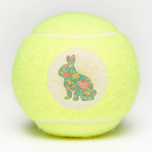 Balles De Tennis Bunny Pâques Pastel Retro Floral