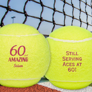 Balles De Tennis Cadeau 60e anniversaire pour elle Incroyable Rose 