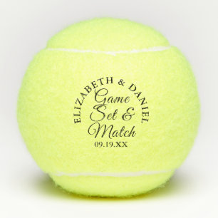 Balles De Tennis Cadeau de mariage élégant écriture Game Set And Ma