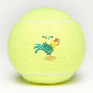 Balles De Tennis Caricature amusante du coq à rames