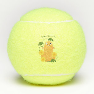 Balles De Tennis Caricature citrouille gourde en beuret joyeux