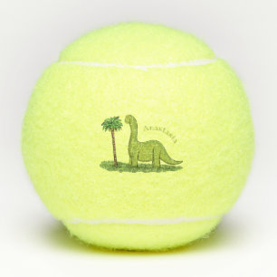 Balles De Tennis Caricature de dinosaure de brontosaurus vert migno