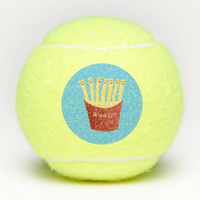 Balles De Tennis Caricature de frites Cute kawaii fast food (Devant)