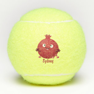 Balles De Tennis Caricature de fruits à la grenade joyeux