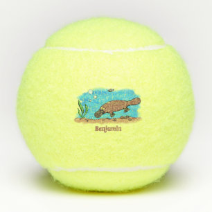 Balles De Tennis Caricature de natation de Cute platypus