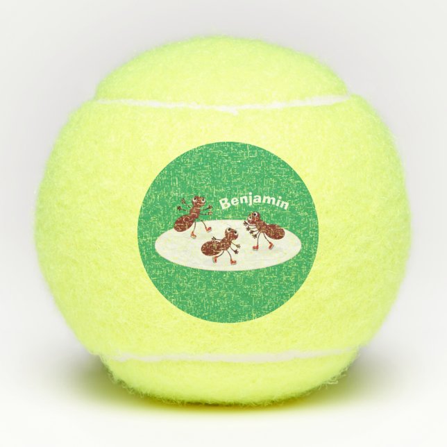 Balles De Tennis Caricature de patinage sur glace de Happy red four (Devant)