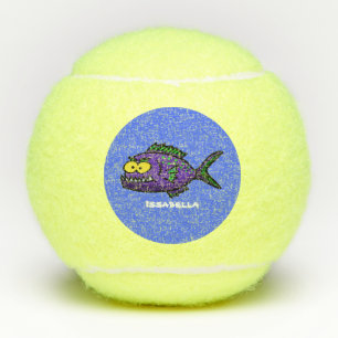 Balles De Tennis Caricature de poisson de Piranha