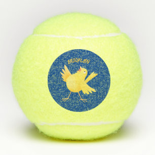 Balles De Tennis Caricature d'oiseau canari jaune chantant mignon