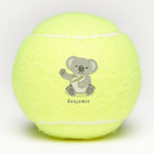 Balles De Tennis Caricature joyeux koala agitant
