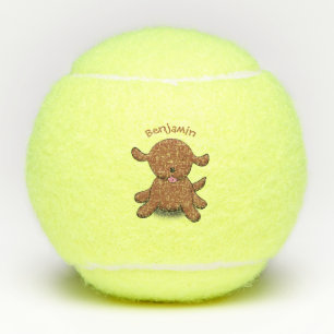 Balles De Tennis Caricature pour chien de chiot joyeux