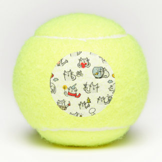 Balles De Tennis Chats amusants, lait et magie.