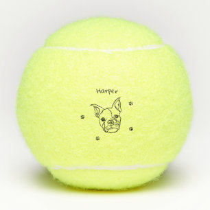 Balles De Tennis Chic French Bulldog Line Art : Modifier votre text