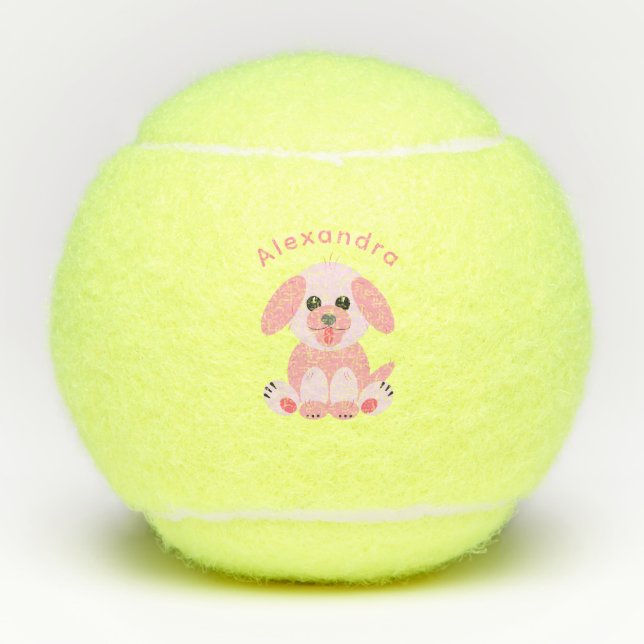 Balles De Tennis Chien Chien Chien Mignonne Caricature Personnalisé (Devant)