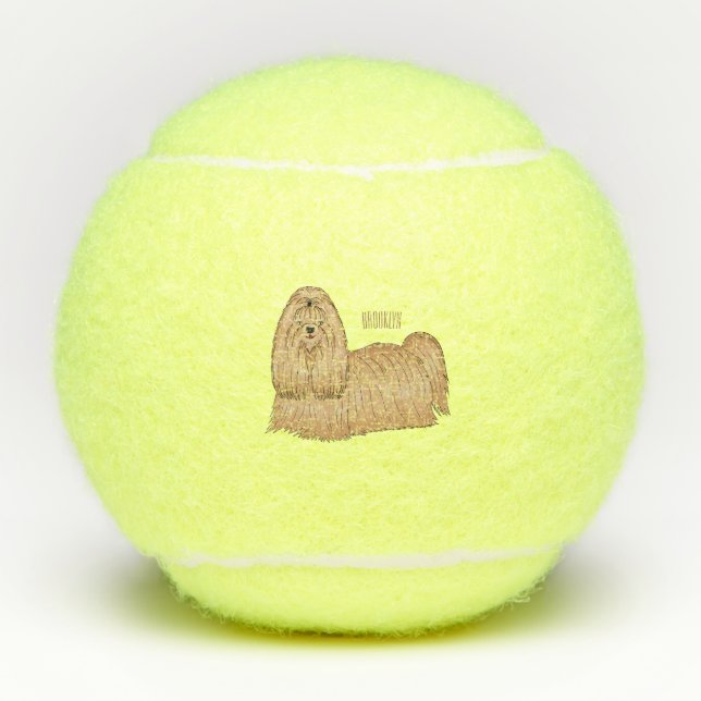 Balles De Tennis Chih tzu long cheveux dessin de chien (Devant)