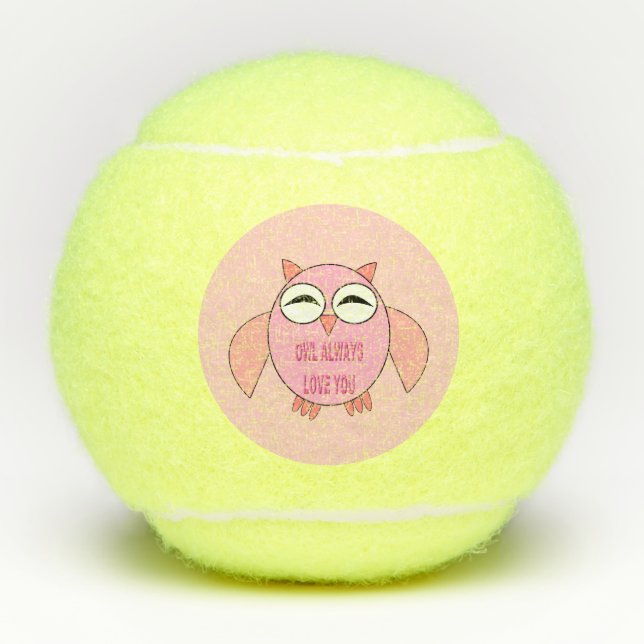 Balles De Tennis Chouette de message d'amour mignonne (Devant)
