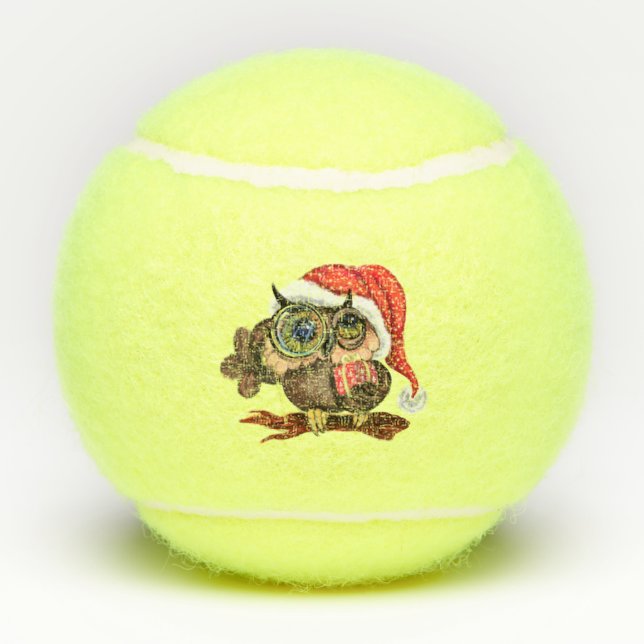 Balles De Tennis Christmas Tennis Balls Gift Baby Owl with Gifts (Dos)
