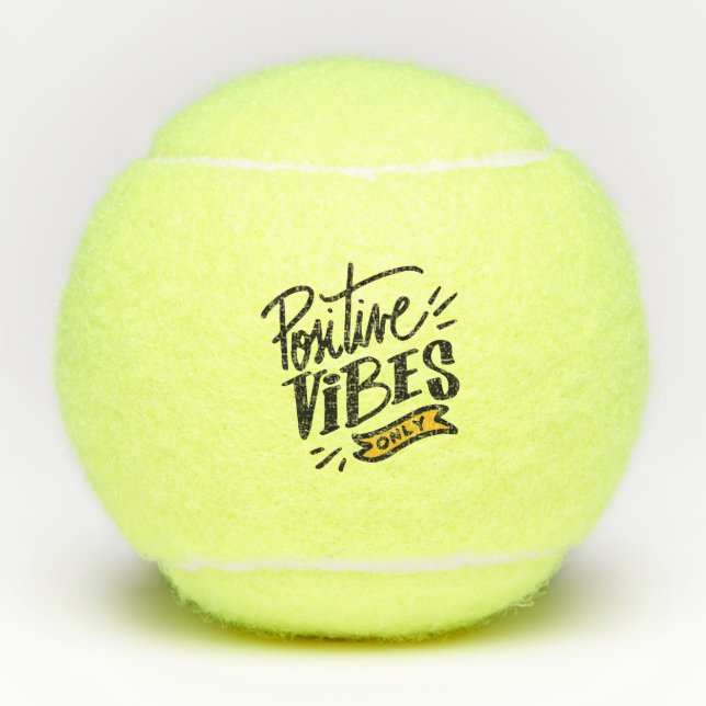 Balles De Tennis Citation inspirante. Vibes positives uniquement (Devant)