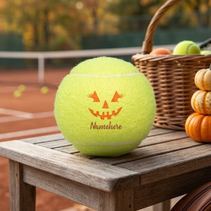 Balles De Tennis Citrouille personnalisée Jack O Lantern Halloween 