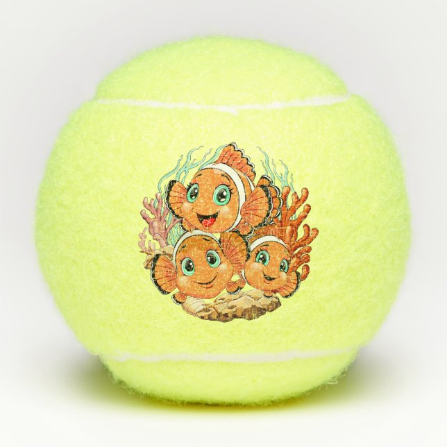 Balles De Tennis Clown fish Cartoon cute Family Underwater (Devant)