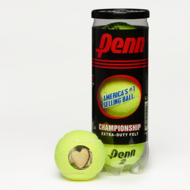 Balles De Tennis coeur en bois (Boîte)