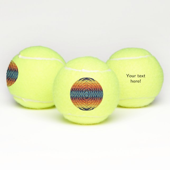 Balles De Tennis Conception abstraite de moulin à vent bleu orange (Multiple)