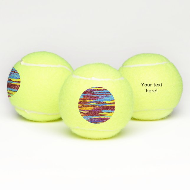 Balles De Tennis Conception d'abrégé sur vagues d'aquarelles (Multiple)