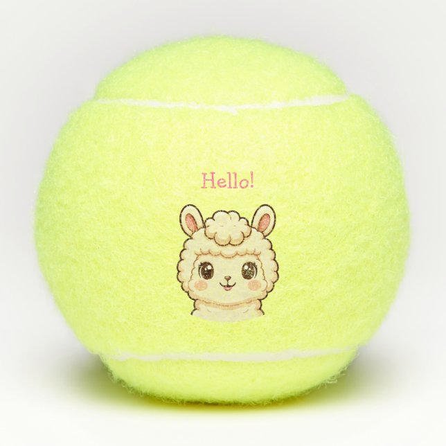 Balles De Tennis Conception d'illustration de lama mignon (Devant)