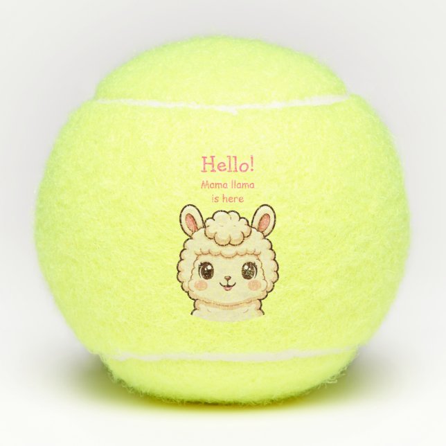 Balles De Tennis Conception d'illustration de lama mignon (Devant)