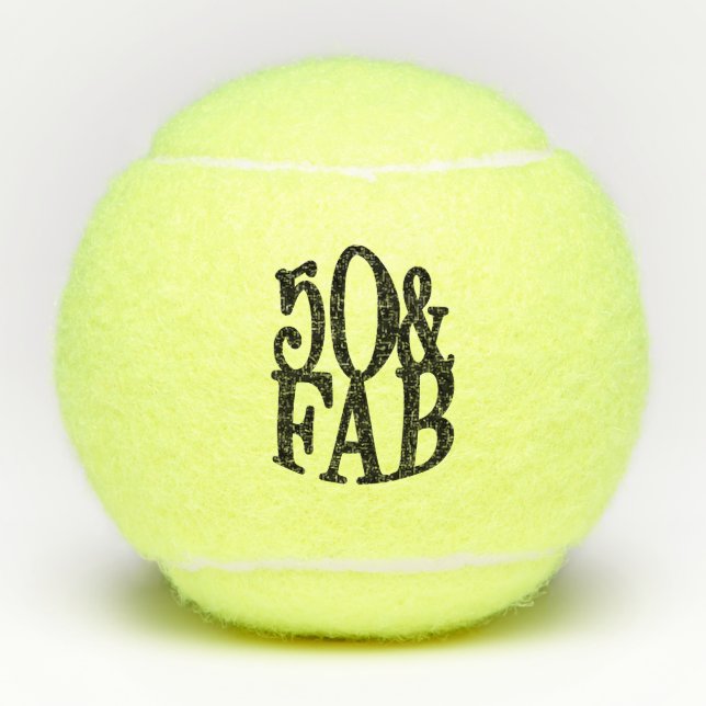 Balles De Tennis Cool Fun 50 et Fab Birthday (Devant)
