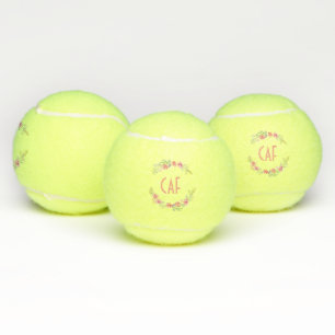 Balles De Tennis Couronne de fleurs personnalisée avec monogramme