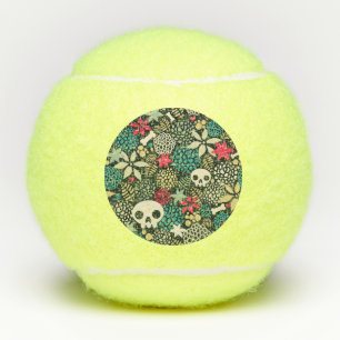 Balles De Tennis Crâne en fleurs