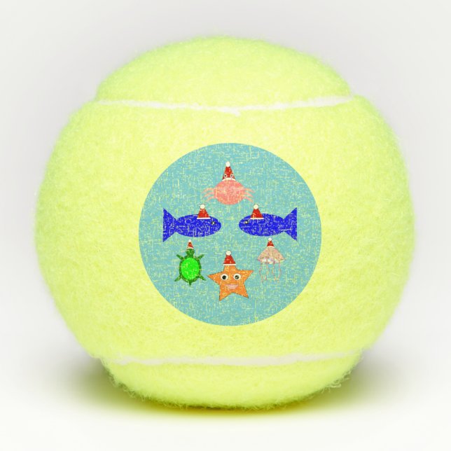 Balles De Tennis Créatures de la mer de Noël (Devant)