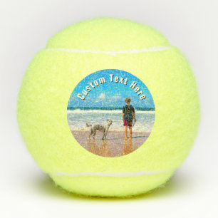 Balles De Tennis Créez votre photo de compagnie de tennis de chien