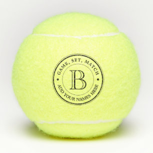 Balles De Tennis Créez votre propre logo rétro Anniversaire Monogra