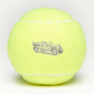 Balles De Tennis croquis au crayon de camion de pompiers vintage de