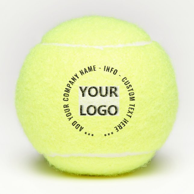 Balles De Tennis Custom Logo and Text Your Branded Tennis Balls (Devant)