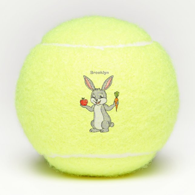 Balles De Tennis Cute bunny rabbit with vegetables (Devant)