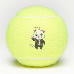 Balles De Tennis Cute chaton chat en costume d'affaires dessin anim