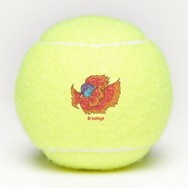 Balles De Tennis Cute Siamese combat poisson betta dessin (Devant)