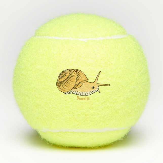 Balles De Tennis Cute yellow snail cartoon (Devant)
