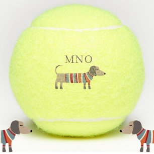 Balles De Tennis Dachshund Wiener Sausage Chien Monogramme Personna