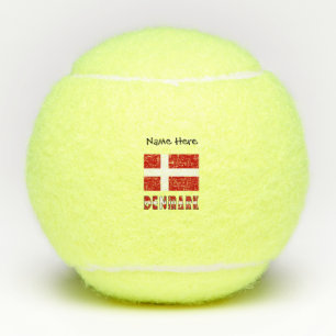 Balles De Tennis Danemark Drapeau Danois Nom Personnalisé
