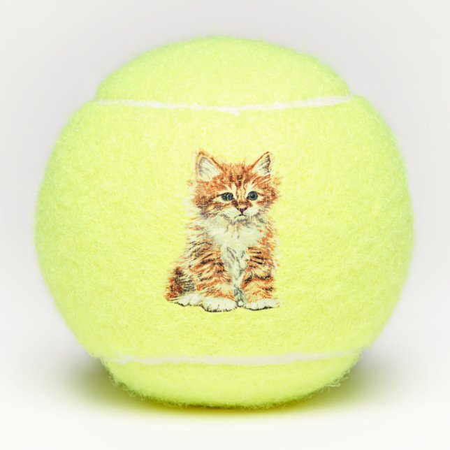 Balles de tennis de chaton mignon (Devant)