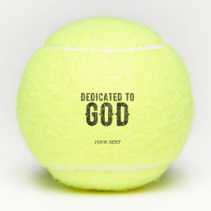 BALLES DE TENNIS DÉDIÉ À DIEU PERSONNALISABLE COOL TEXTE NOIR