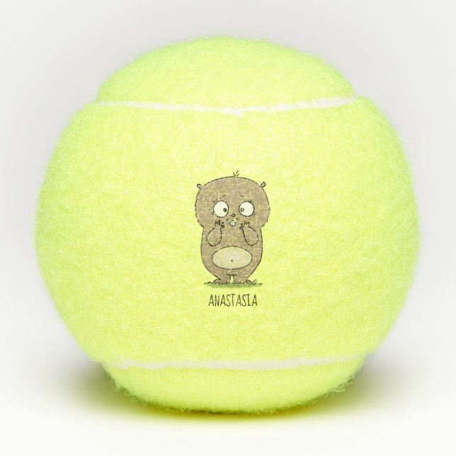 Balles De Tennis Dessin d'adorable hamster (Devant)